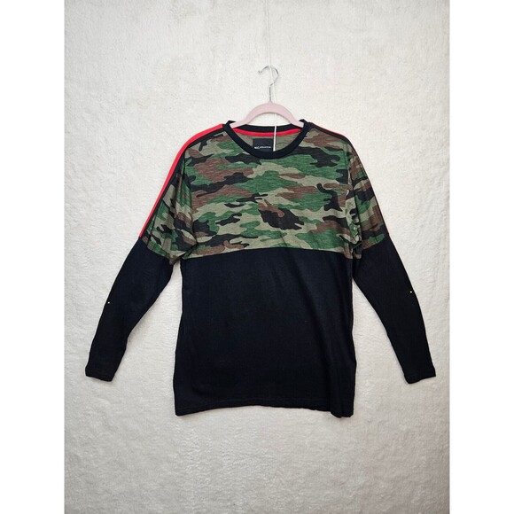 Mc Squareed Men Shirt Large Green Camo Cotton Blend Long Sleeve Cew Neck Tee - Picture 1 of 16